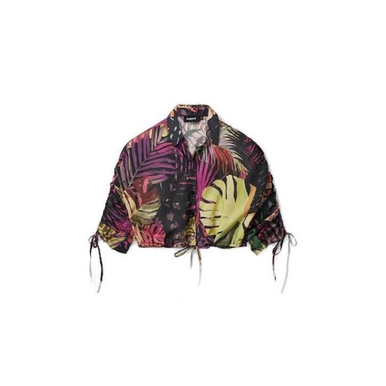 Haut Desigual Femme – Noir – Taille L – Manches Courtes Motif Floral – Neuf