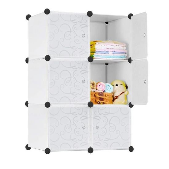 Etagere Penderie Organisateur Penderie YUENFONG - 20 Cubes Avec Portes - DIY - Plastique Noir - Pour Vêtements/chaussures étagères Plastique 20 Boîtes