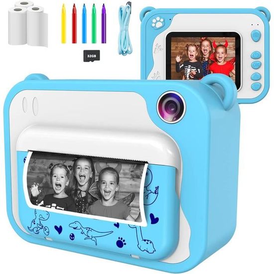 Appareil Photo Enfant 2.4" 1080P HD 32G - Caméra Numérique Selfie Avec Sac - Cadeau Idéal 3-12 Ans Rose