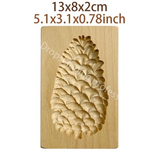 Moules à Biscuits En Bois 3D Glands Et Feuilles - Tampons Pour Décorer Biscuits De Noël