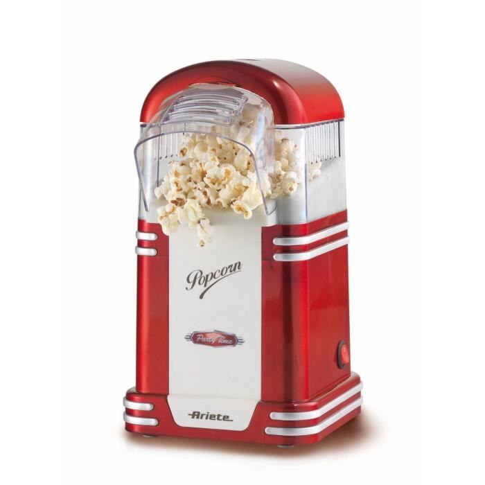 ARIETE 2954 Appareil à Popcorn - 1100 W - Design années 50 - Rouge
