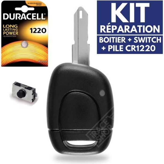 Boitier Télécommande Coque Clé Plip pour RENAULT Scenic Twingo Clio + Switch + Pile CR1220 DURACELL