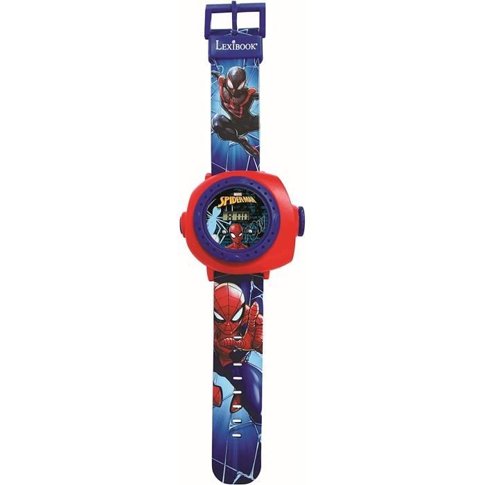 Montre bracelet ajustable écran digital avec 20 projections de Spider-Man et ses amis-pour Enfant/Garçon-Rouge et Bleu, DMW050SP
