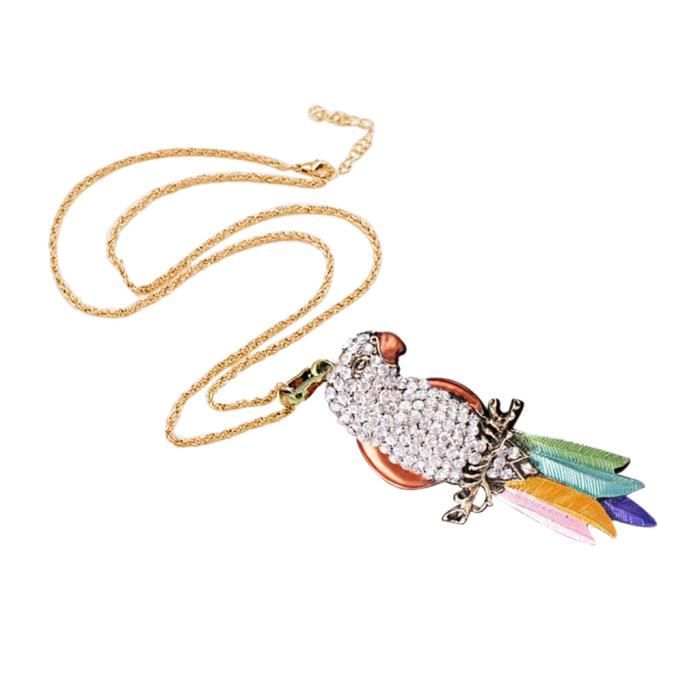Collier cadeau de Noël Chaîne de chandail de collier avec pendentif cristal animal coloré ZHU90601003WH_Ansan