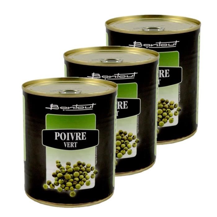 Bontout - Lot 3x Poivre vert - Boîte 500g