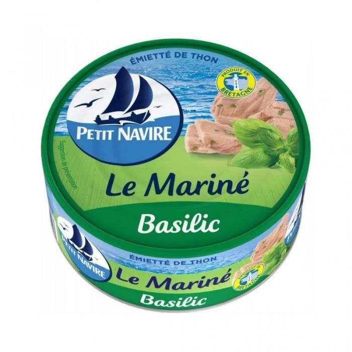Petit Navire Emietté de Thon Le Mariné Basilic 110g (lot de 5)