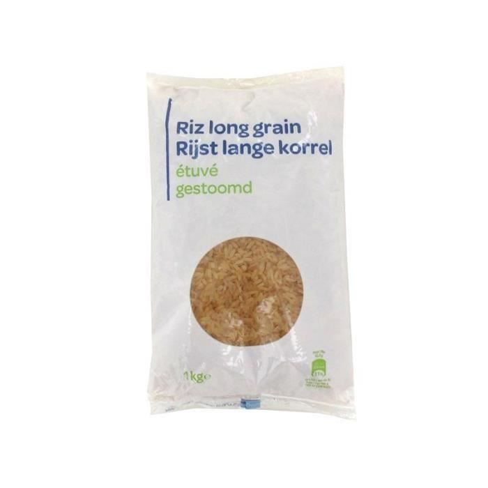 PP BLANC - Riz Long Étuvé 15% Brisures Sachet 1Kg - Lot De 4