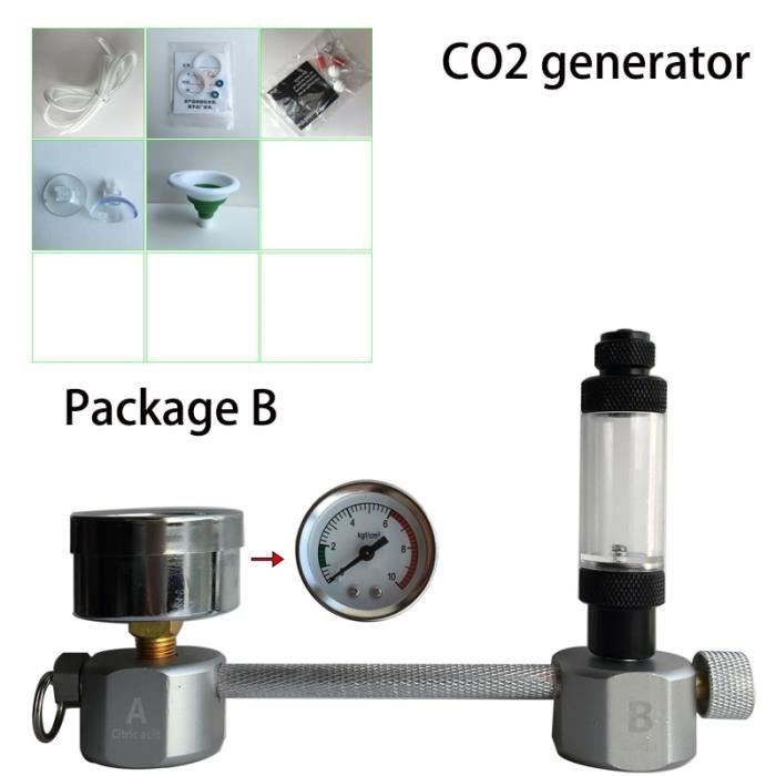 Aquarium,Aquarium système de régulateur de CO2 Kit générateur de diffuseur de co2 avec Valve, atomiseur à bulles - Type B #B