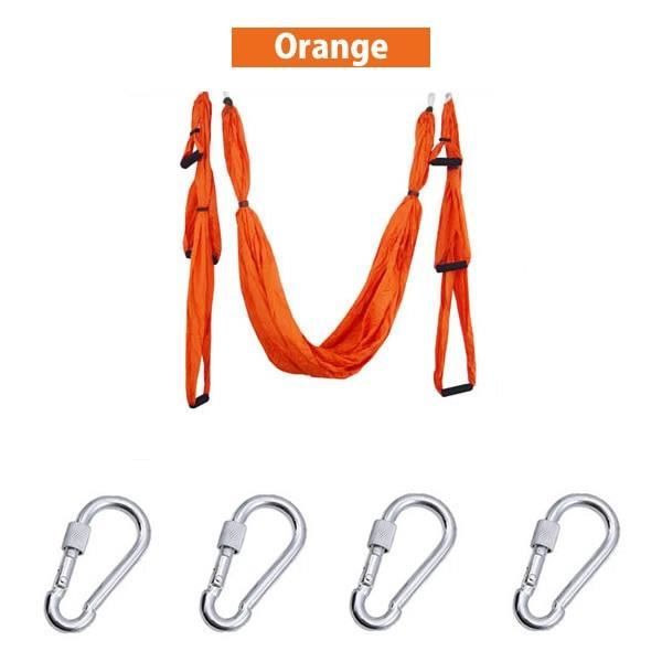 Accessoires Fitness - Musculation,Chaude 6 poignées Anti gravité Yoga hamac trapèze maison gymnastique suspendus - Type Orange