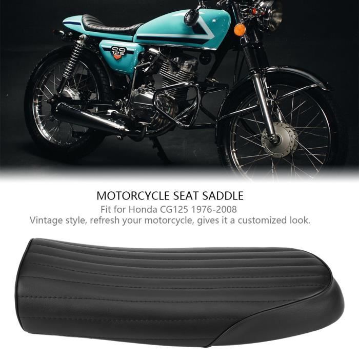 Pour Honda Cg125 1976-2008 Selle De Siège De Moto Rétro Café Racer Housse De Siège Coussin Plat-CER