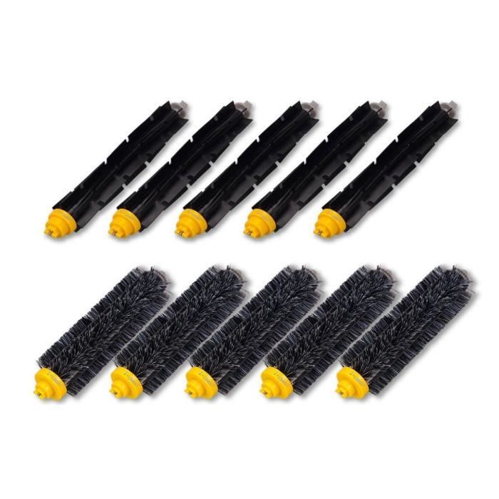 5 kits de brosses de rechange pour iRobot Roomba 700 Series 760 770 780 790 Brosse à poils et brosse flexible