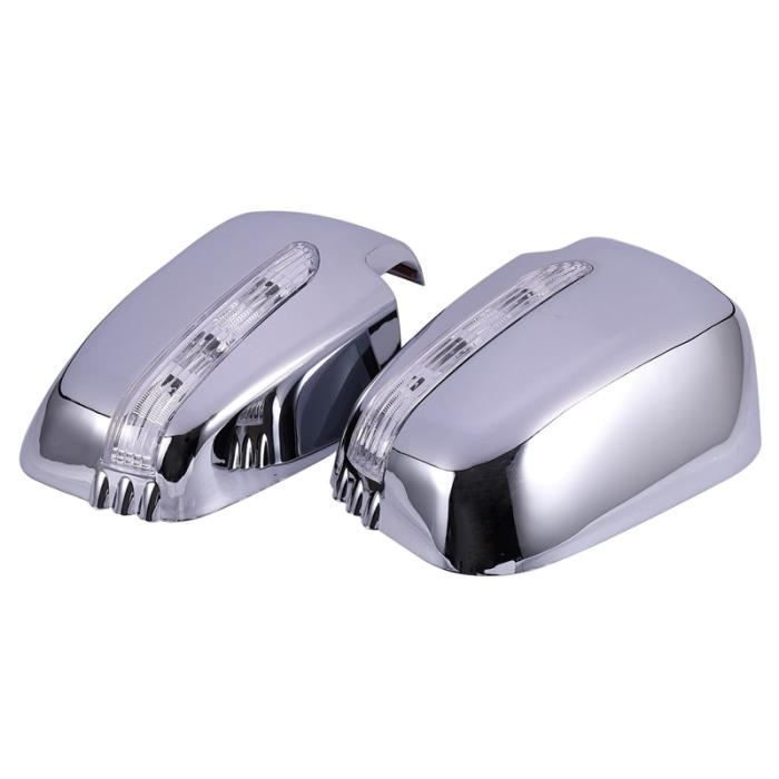 Rétroviseurs,Couvercle de miroir de porte de voiture avec LED, pour Mitsubishi Triton L200 2005-2014 Pajero Sport - Type Silver