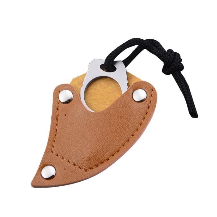 Argent - Mini couteau à griffes de Combat Portable fait à la main, anneau de Karambit, Camping en plein air,