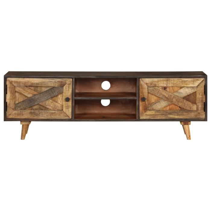 Meuble TV - Meuble HiFi Bois de manguier massif 140 cm - YOSHIHIRO