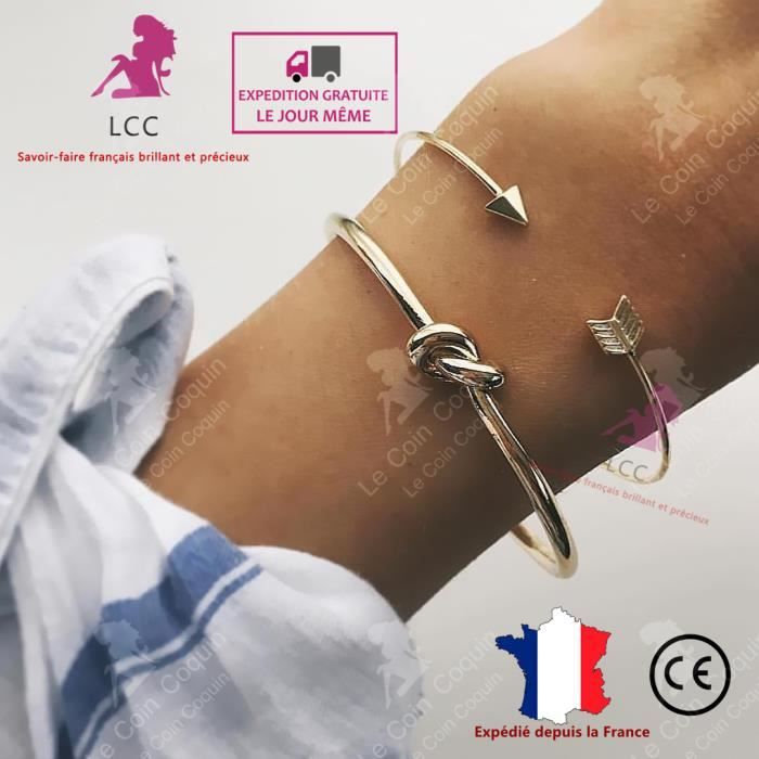 LCC® Bracelet femme argent pas cher fin design pure elegance jeune fille bijoux fantaisie vintage cadeau anniversaire gourmette mod