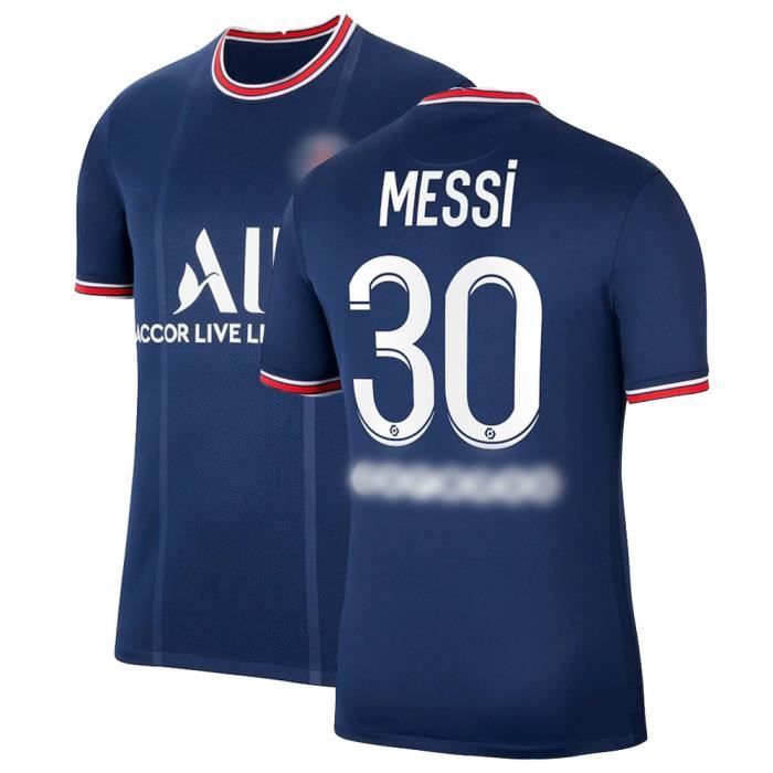 Maillot de Football Bleu T-Shirt de L'équipe de Paris-Messi Maillot de Formation 30 Tissu Respirant pour Adulte Domicile
