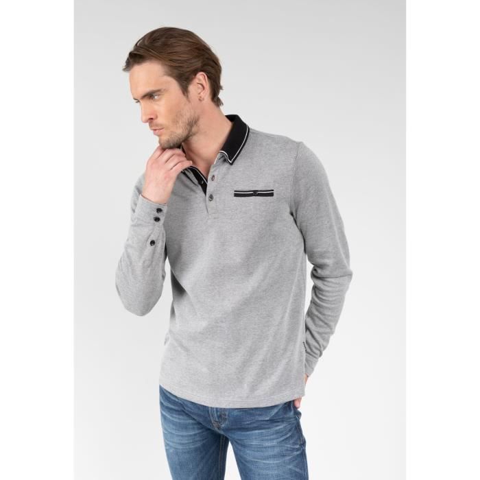 Polo manches longues Deeluxe Klone - noir - S