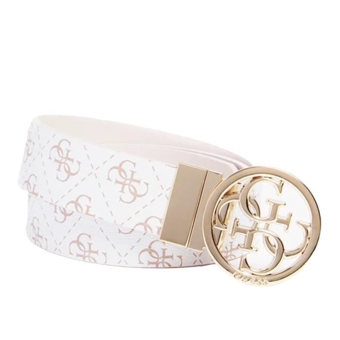 Ceinture Guess Noelle logo 4g Blanc Femme