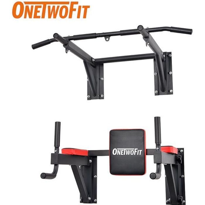 OneTwoFit Set Barre de Traction à Montage Mural Tour de Puissance Entraînement Musculation Équipement de Fitness OT076