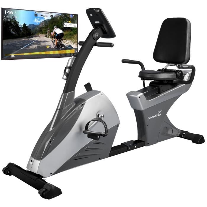 Vélo d'appartement semi-allongé - Skandika Centaurus Bluetooth - Poids max. 150 kg - Masse d'interie 13 kg - 12 Prog. - iconsole