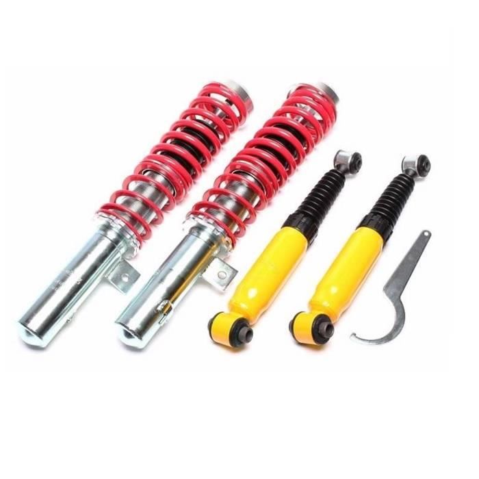 KIT AMORTISSEURS + SUSPENSIONS COMBINÉS FILETÉS AVANT ARRIERE PEUGEOT 206 3/5 PORTE + CC + SW + PLUS
