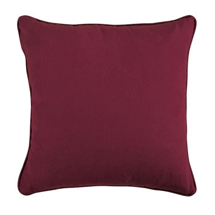 SUEDEN - Coussin en suédine rouge bourgogne 40x40