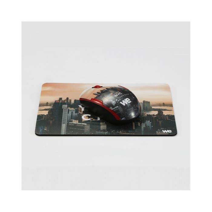Bundle Souris sans fils + Tapis de souris NEW YORK Noir