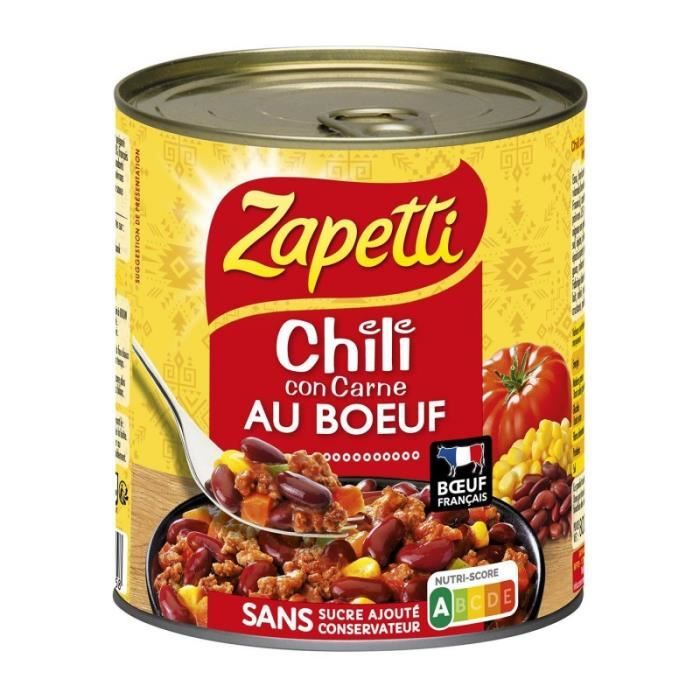 ZAPETTI - Chili Con Carne 800G - Lot De 3