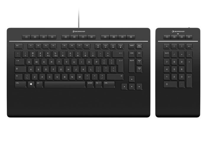 Clavier dordinateur - 3DCONNEXION - 3DX-700092 - Clavier Pro avec Numpad - USB - Sans fil