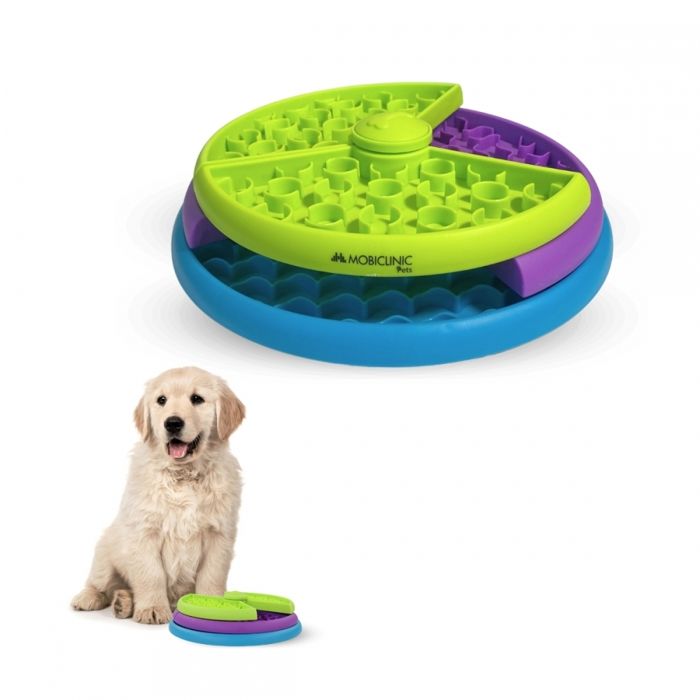 Mangeoire interactive - MOBICLINIC - Trois couches - 26x26x7 5 cm - Antidérapant - Pour chien