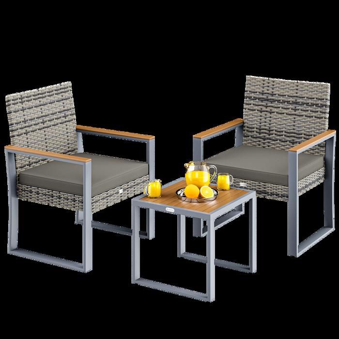 Casaria Banc De Jardin 2en1 Noir/Blanc Polyrotin - Chaise Longue Réglable Extérieur Terrasse Balcon