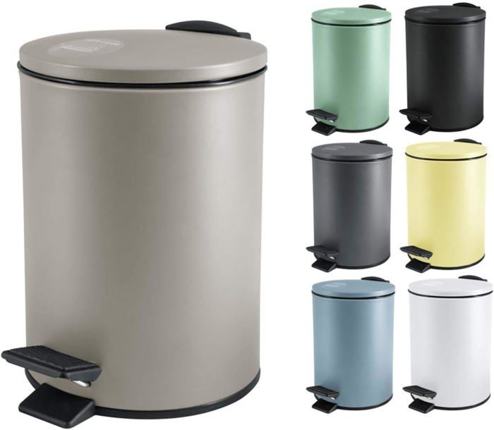 Poubelle à Pédale SONO - Fermeture Douce - 0.8 Gallons - Couleur Moonbeam - Salle De Bain