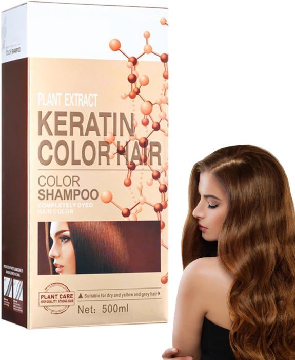 Shampoing Pour Coloration De Cheveux Châtain Clair – Shampoing Pour Teinture Capillaire NaturelleShampoing Longue Durée 500 Ml
