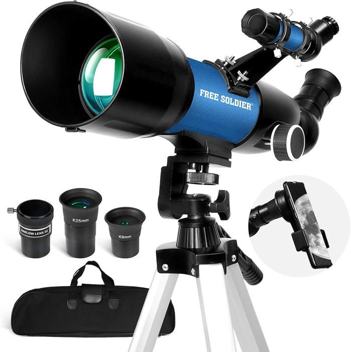 HOROX Teleskop, Teleskop Astronomie mit Stativ für Kinder, 70/400