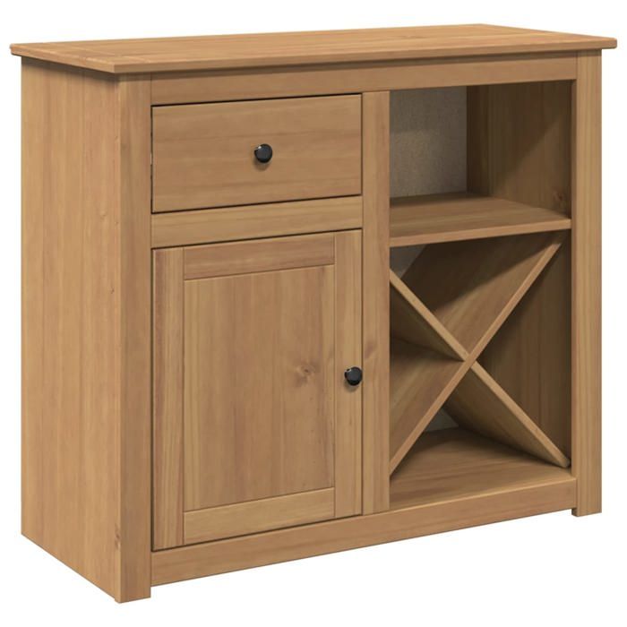 Buffet bas armoire commode Buffet avec tiroir Panama 93x40x80cm bois massif de pin 8204445 FrenchDays