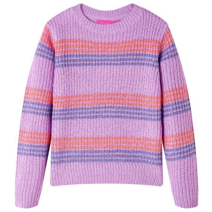 Pull-over rayé tricoté pour enfants lilas et rose 92/104/116/128/140 Pull-over rayé tricoté pour enfants lilas et rose 92/104/116/128/140