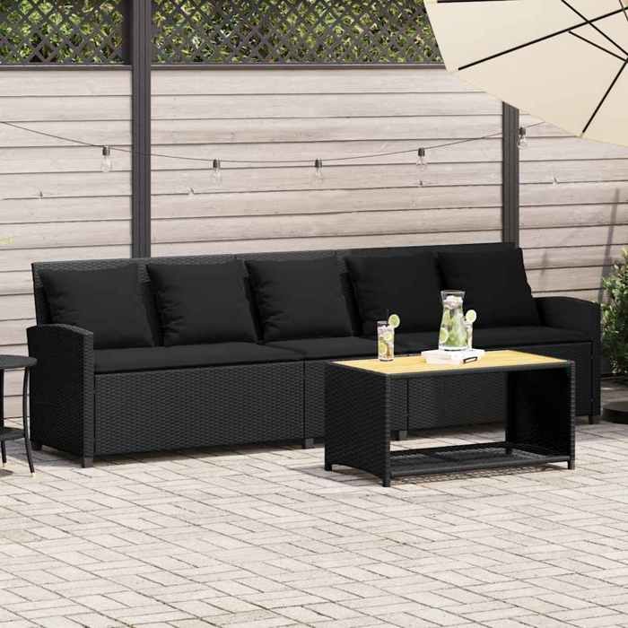 vidaXL Canapé de jardin avec coussins 5 places