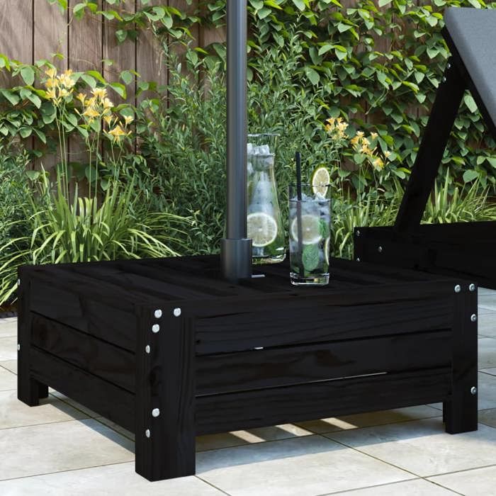SALE 2025Couvercle de base de parasol noir bois massif de pin chill833445