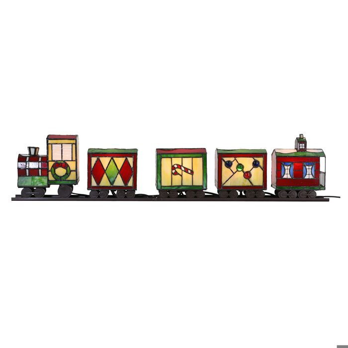 Lampe de table Tiffany Train 100x9x20 cm Rouge Vert Verre 5LL-9350