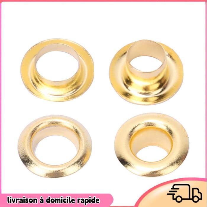 100pcs 5mm 6mm 8mm Rivet Outil Laiton Double Face Œillet Creux Rivet pour Vêtements Sac Ceinture Chaussure - (couleur : laiton 6mm