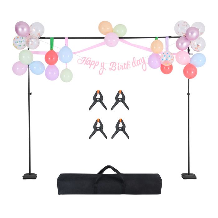 Adorox Arche Ballons 2,4m Métal - Support Toile De Fond Stable Pour Mariage Et Fêtes