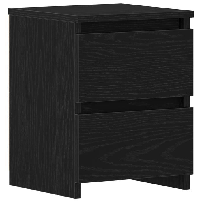 61459& Table de chevet - Meuble de Rangement - avec tiroirs en chêne noir 30x30x40 cm