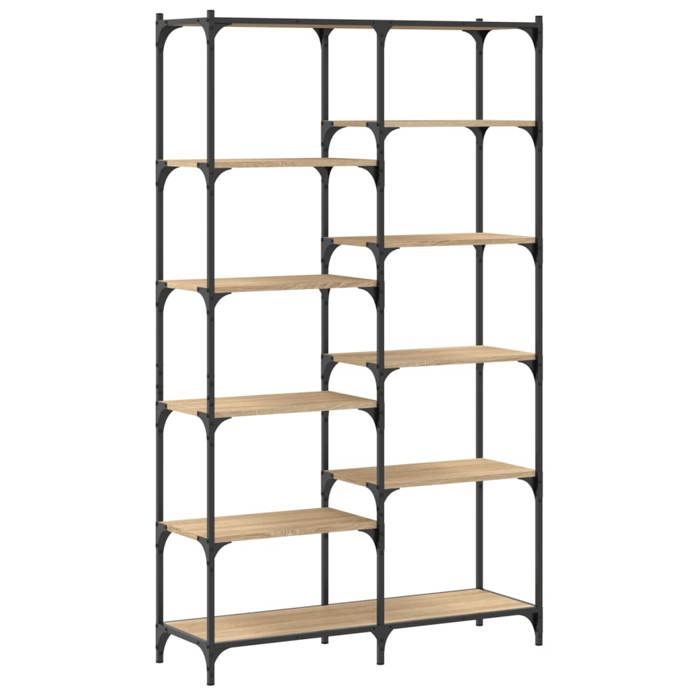 Autumn saleBibliothèque contemporaine design VIDAXL - étagère à domicile chêne sonoma 100x32x170cm Bois ingénierie et fer