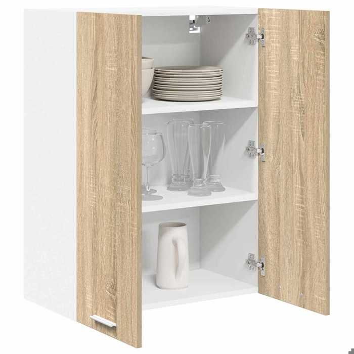 Black Week Armoire rangement - CLARENCE - Vitrine suspendue - avec porte - Riga Chêne Sonoma 60x31x80 cm AA959