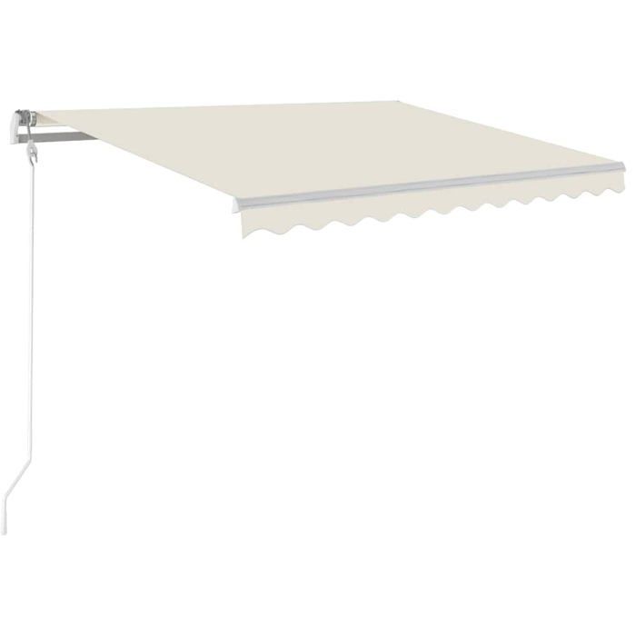 Auvent rétractable automatique - vidaXL - 300x250 cm - Crème - Aluminium - Polyester avec revêtement PU