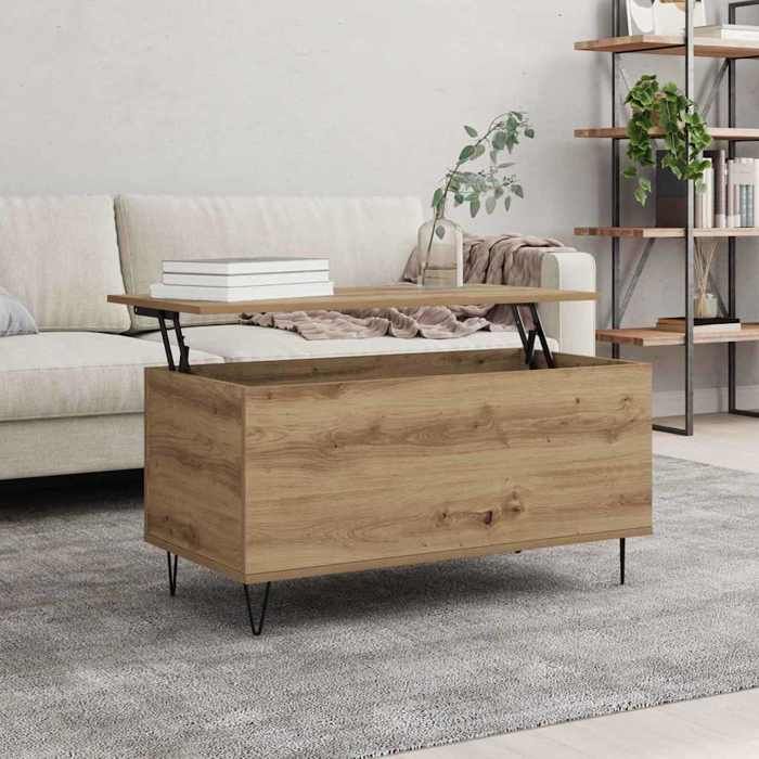 Table basse Console de salon VIDAXL table gigogne chêne artisanal 90 x 44.5 x 45 cm Bois dingénierie 7_9197228