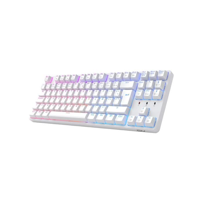 Clavier Mécanique Gaming TKL AZERTY Filaire RGB Hot Swap Blanc pour PC Gamer - Format Compact Tenkeyless et Anti-Ghosting CIY