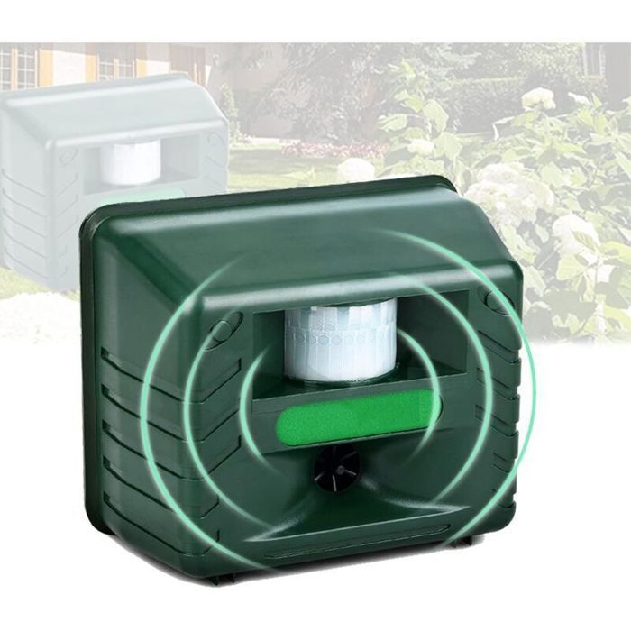 Répulsif ultrasonique extérieur - Nosheir - Ultrasons réglables 16KHZ-25KHZ - Portée 400 m² - Protection 24h/24
