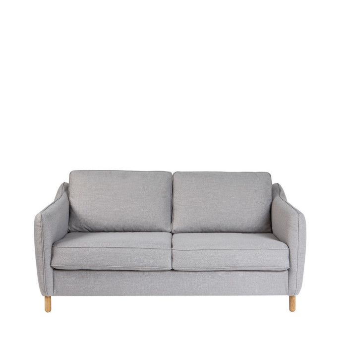 Vornay - Canapé convertible express 2 places en tissu - Gris clair