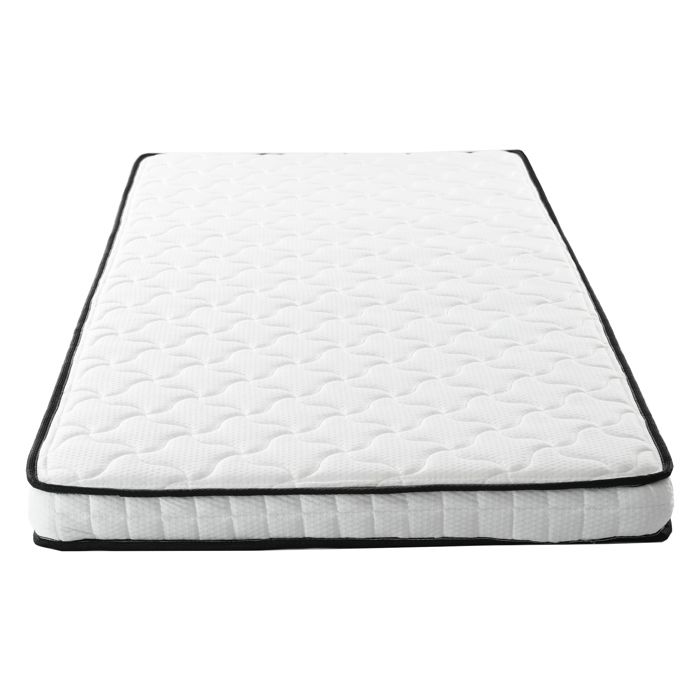 LPOSPI Matelas 90x190 cm - matelas ressorts épaisseur 12 cm soutien lombaire enfant/ado - tissu métal roulé blanc